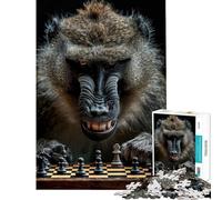 1000 Piece Jigsaw Puzzle for Teenagers Baboon Chess Help The Brain Exercise Birthday Present Toy Wall Decor for And from 14 Years And over (38x52cm)