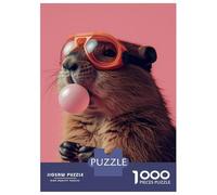 1000 Piece Jigsaw Puzzle for Teenagers Beaver Bubblegum Adult Puzzles Relax Games Analysis And Logic Christmas Birthday Gifts 38x26cm/1000pcs