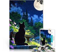 1000 Piece Jigsaw Puzzle for teenagers Black Cat Under Moonlight Lernspielzeug Heimdekoration Spielzeug50x70cm