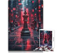 1000 Piece Jigsaw Puzzle for Teenagers Black King Chess Piece Ideal Stress Relief Leisure Activity Ultra Precise Cutting Craft Toy Size 50x75cm