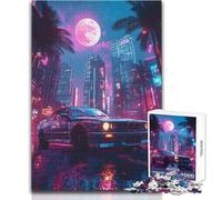 1000 Piece Jigsaw Puzzle for Teenagers BMW M E Neon City Learning Educational Impossible Game Gift Birthday (size 50x75cm)
