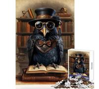 1000 Piece Jigsaw Puzzle for Teenagers Book Smart Steampunk Raven Puzzle For Teenagers Enhance Memory Help The Brain Exercise Educational Family Game (38x26cm)