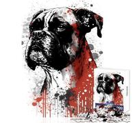 1000 Piece Jigsaw Puzzle for Teenagers Boxer Dog Portrait Jigsaw Puzzle 1000 Brain Teaser Game Great Gifts for Games Family Activities (38x52cm)