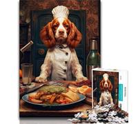 1000 Piece Jigsaw Puzzle for Teenagers Brittany Spaniel Chef Impossible Game Precision Cutting Gift For Birthdays (size 50x75cm)