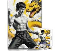 1000 Piece Jigsaw Puzzle for Teenagers Bruce Lee Dragon Art Learning Educational Impossible Game Gift Birthday (size 38x52cm)