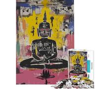 1000 Piece Jigsaw Puzzle for Teenagers Buddha Basquiat Style Art Fun Activities at Home Precision Cutting Relax Games for 14+ Puzzle Game Offered (50x75cm)