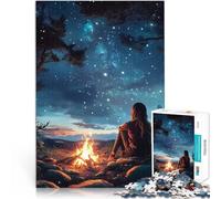 1000 Piece Jigsaw Puzzle for teenagers Campfire Under a Starry Sky Für Familienspaß Die Liebe zwischen Paaren stärken75x50cm