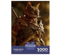 1000 Piece Jigsaw Puzzle for Teenagers Cat Warrior Armor Statue Teenager Puzzles Brain Teaser Game Presents for Women Fun Activities at Home 70x50cm/1000pcs