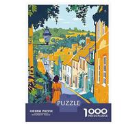 1000 Piece Jigsaw Puzzle for Teenagers Cheltenham Town Illustration Puzzle for Adults DIY Toys Difficult Hard Fun at Home Activities, 52x38cm/1000pcs