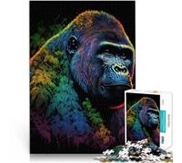 1000 Piece Jigsaw Puzzle for teenagers Colourful Gorilla Herausfordernd Schwierig Geburtstagsgeschenk, Geschenke, Wandkunst75x50cm