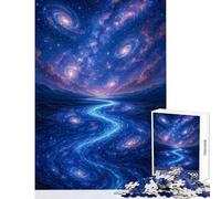 1000 Piece Jigsaw Puzzle for Teenagers Cosmic River Landscape with Galaxies Fun Games Difficult Challenge DIY Toys Artists' Collection, Fine Arts (75X50CM)