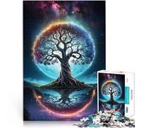 1000 Piece Jigsaw Puzzle for teenagers Cosmic Tree Of Life Lernspiele Heimdekoration mit passendem Poster und Quizblatt38x26cm