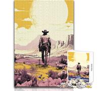 1000 Piece Jigsaw Puzzle for Teenagers Cowboy in The Desert Ideal Stress Relief Leisure Activity Ultra Precise Cutting Craft Toy Size 38x26cm