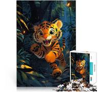 1000 Piece Jigsaw Puzzle for teenagers Cute Baby Tiger In Jungle Hand speed competition deal as gifts for the whole family 26x38cm