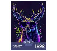 1000 Piece Jigsaw Puzzle for Teenagers Cute Whimsical Deer Adult Puzzles Relax Games Analysis And Logic Christmas Birthday Gifts 52x38cm/1000pcs