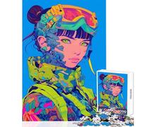 1000 Piece Jigsaw Puzzle for Teenagers Cyberpunk Anime Girl Fun Games Difficult Challenge DIY Toys Artists' Collection, Fine Arts (75X50CM)