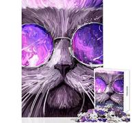 1000 Piece Jigsaw Puzzle for Teenagers Cyberpunk Cat Fun Games Difficult Challenge DIY Toys Artists' Collection, Fine Arts (38X52CM)