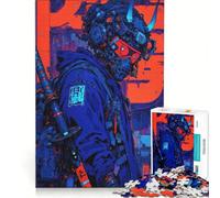 1000 Piece Jigsaw Puzzle for Teenagers Cyberpunk Samurai with Oni Mask, DIY Toys, Improve Memory, Artists' Collection, Fine Arts 38x52cm