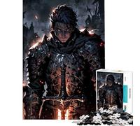 1000 Piece Jigsaw Puzzle for Teenagers Dark Crimson-Eyed Knight with Sword Help The Brain Exercise Birthday Present Toy Wall Decor for And from 14 Years And over (38x26cm)