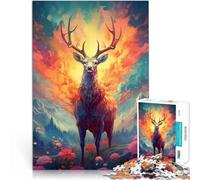 1000 Piece Jigsaw Puzzle for teenagers Deer In Forest Mysterious Hands-on-Spiel Wunschliste mit dem Weihnachtsmann38x26cm