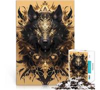 1000 Piece Jigsaw Puzzle for teenagers Divine Black Wolf pädagogische Herausforderung Die Liebe zwischen Paaren stärken38x26cm