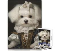 1000 Piece Jigsaw Puzzle for Teenagers Dog in Renaissance Dress Ideal Stress Relief Leisure Activity Ultra Precise Cutting Craft Toy Size 38x52cm