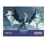 1000 Piece Jigsaw Puzzle for Teenagers Dragon Fantasy Artwork-2 Jigsaws for Adults Relaxing Games Precision Cutting Christmas Birthday Gifts 70x50cm/1000pcs