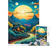 1000 Piece Jigsaw Puzzle for Teenagers Dreamy Mountain Sunset 1000 Piece Jigsaws Practical Game Gifts for Women Men Suitable for Couples (50x75cm)