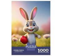 1000 Piece Jigsaw Puzzle for Teenagers Easter Bunny with Dyed Red Egg Adult Jigsaw Fun Games Presents for Women Unique Birthday And Xmas Gifts 70x50cm/1000pcs