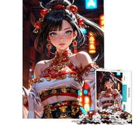 1000 Piece Jigsaw Puzzle for Teenagers Elegant Warrior in Traditional Eastern Attire Puzzles for Adults Family Games Staycation Kill Time Challenging Game Gifts (Size 38x26cm)