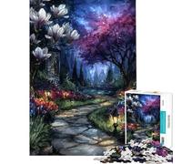 1000 Piece Jigsaw Puzzle for Teenagers Enchanted Garden Path at Night Jigsaw for Adults DIY Toys Analysis And Logic Challenging Game Gifts (Size 38x26cm)