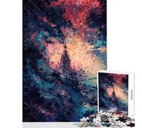 1000 Piece Jigsaw Puzzle for Teenagers Fantasy Castle in A Cosmic Sky Fun Games Difficult Challenge DIY Toys Artists' Collection, Fine Arts (38X52CM)
