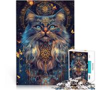 1000 Piece Jigsaw Puzzle for teenagers Fantasy Magic Persian Cat Familienaktivität mit passendem Poster und Quizblatt52x38cm