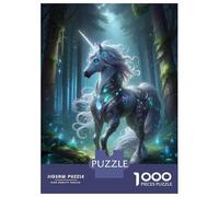1000 Piece Jigsaw Puzzle for Teenagers Fantasy Unicorn Wall Art Print-2 Puzzles for Adults Relax Games Enhance Memory Christmas Birthday Gifts 70x50cm/1000pcs