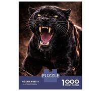 1000 Piece Jigsaw Puzzle for Teenagers Fierce Black Panther Roaring Jigsaw Fun Games Difficult Challenge Unique Birthday And Xmas Gifts 70x50cm/1000pcs