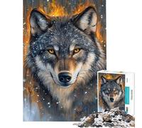 1000 Piece Jigsaw Puzzle for Teenagers Flame And Frost Wolf 1000 Piece Jigsaws Practical Game Gifts for Women Men Suitable for Couples (Size 50x75cm)