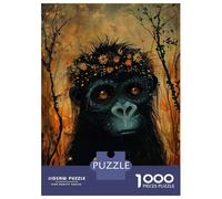 1000 Piece Jigsaw Puzzle for Teenagers Flower Crown Baby Gorilla Adult Puzzles Fun Games Difficult Challenge Challenging Game Gifts 52x38cm/1000pcs
