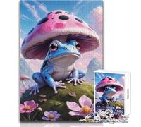 1000 Piece Jigsaw Puzzle for Teenagers Friendly Frog Mushroom Ideal Stress Relief Leisure Activity Ultra Precise Cutting Craft Toy Size 50x75cm