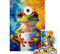 1000 Piece Jigsaw Puzzle for Teenagers Frog on Roll Art Puzzle For Teenagers Enhance Memory Help The Brain Exercise Educational Family Game (Size 38x52cm)