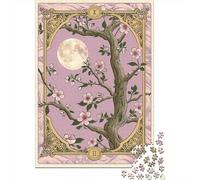 1000 Piece Jigsaw Puzzle for Teenagers Full Moon Blossom Tarot Deck Puzzles for Adults Relax Games Enhance Memory Christmas Birthday Gifts 70x50cm/1000pcs