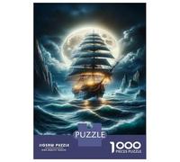 1000 Piece Jigsaw Puzzle for Teenagers Full Moon Sailing Adventure Puzzles for Adults DIY Toys Hand Speed Race Unique Birthday And Xmas Gifts 38x26cm/1000pcs