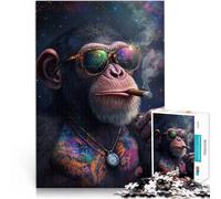 1000 Piece Jigsaw Puzzle for teenagers Funky orangutan smoking a cigar Relax Games 26x38cm Gifts Ideas for Age 14