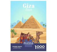 1000 Piece Jigsaw Puzzle for Teenagers Giza Egypt Camel And Pyramids Teenager Puzzles Brain Teaser Game Enhance Memory Fun at Home Activities, 70x50cm/1000pcs