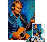1000 Piece Jigsaw Puzzle for Teenagers Glen Campbell Guitarist Portrait Fun at Home Activities, Improve Memory Family Games Suitable for Ages 14 And Up (50x75cm)