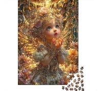 1000 Piece Jigsaw Puzzle for Teenagers Golden Angel Statue Decor Teenager Puzzles Brain Teaser Game Enhance Memory Fun at Home Activities, 38x26cm/1000pcs