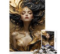 1000 Piece Jigsaw Puzzle for Teenagers Golden Goddess Fun Games Pattern Assembly DIY Toys Artists' Collection, Fine Arts (38x26cm)