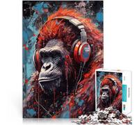 1000 Piece Jigsaw Puzzle for teenagers Gorilla Painted Headphones DIY-Spielzeug Geeignet für die Schreibtischdekoration75x50cm