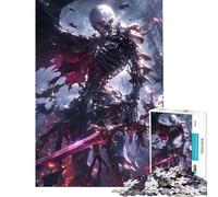1000 Piece Jigsaw Puzzle for Teenagers Gothic Skeleton Knight Learning Educational Toys Relax Games Family Activities Gifts for Women Men (Size 50x75cm)