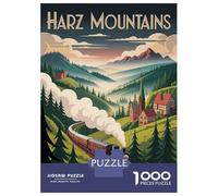 1000 Piece Jigsaw Puzzle for Teenagers Harz Mountains Train Travel Jigsaw Puzzle Family Game Presents for Women Fun at Home Activities, 70x50cm/1000pcs