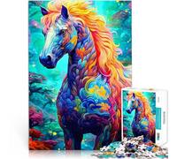 1000 Piece Jigsaw Puzzle for teenagers Horse Psychedelic Lernspiele Heimdekoration Tolle Geschenke und Spielzeuge52x38cm
